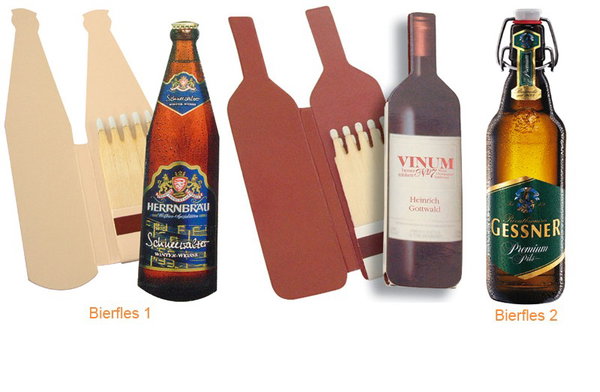 Lucifers wijnflessen en bierflessen