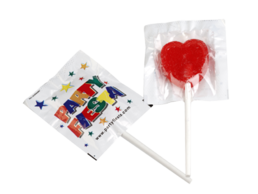 Ronde of hartvormige platte lolly's