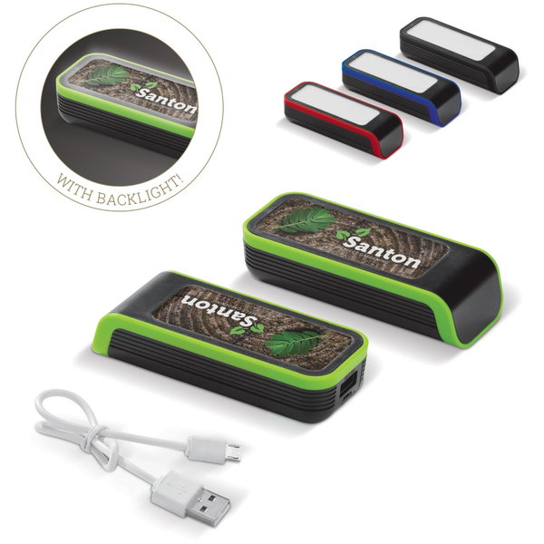 Powerbanks met oplichtend LED logo
