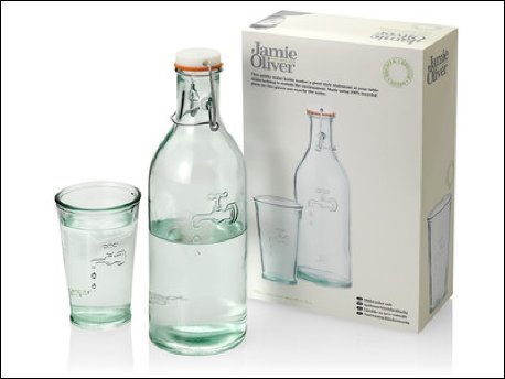 Milieuvriendelijke waterkaraf met glazen