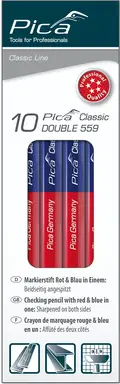 10 stuks Pica Dubbel potlood rood/blauw 559 18 cm