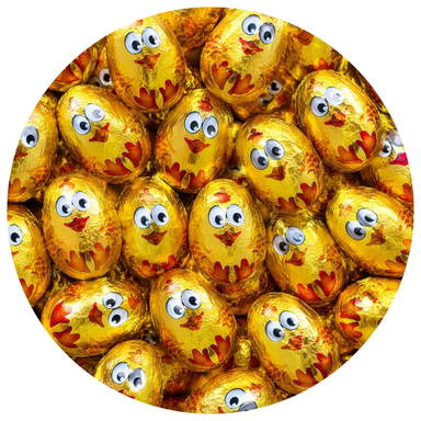 Golden chocolate chicks