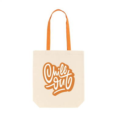 Canvas tas met gekleurd hengsel | 220 grams | 38 x 42 x 10 cm - Oranje