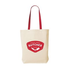 Canvas tas met gekleurd hengsel | 220 grams | 38 x 42 x 10 cm
