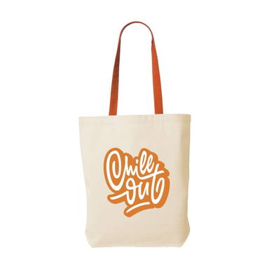 Canvas tas met gekleurd hengsel | 220 grams | 38 x 42 x 10 cm - Oranje