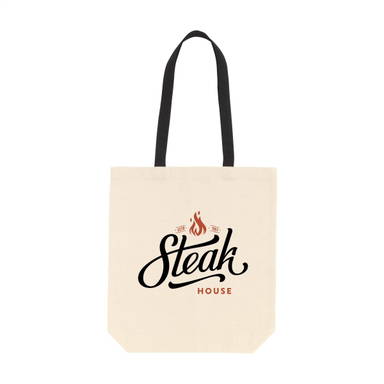 Canvas tas met gekleurd hengsel | 220 grams | 38 x 42 x 10 cm - Zwart