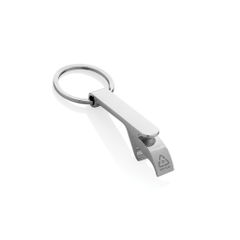 RCS bottle opener keychain made of recycled zinc alloy