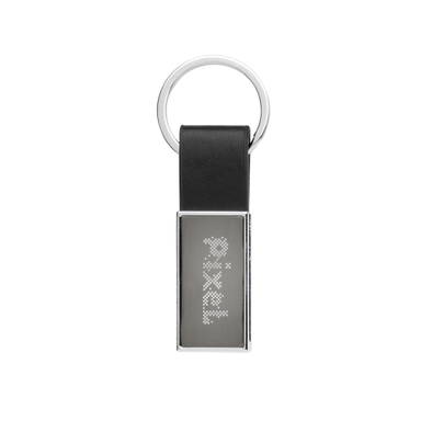Luxe PU sleutelhanger RCS gerecycled zinc alloy