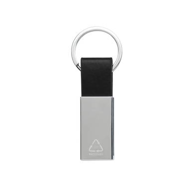 Luxe PU sleutelhanger RCS gerecycled zinc alloy