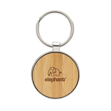 RCS sleutelhanger van gerecyclede zinc alloy met bamboe