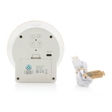 Utah RCS rplastic en bamboe LCD bureauklok
