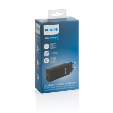 Philips Ultra snelle 3-poorts USB oplader 65W