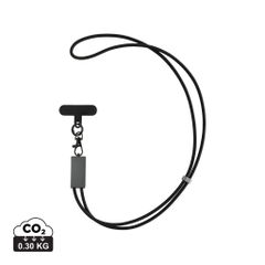 Terra RCS gerecycled PET telefoon lanyard 60W oplaadkabel