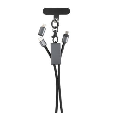 Terra RCS gerecycled PET telefoon lanyard 60W oplaadkabel