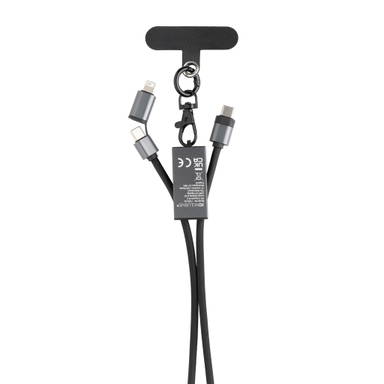 Terra RCS gerecycled PET telefoon lanyard 60W oplaadkabel