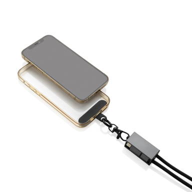 Terra RCS gerecycled PET telefoon lanyard 60W oplaadkabel