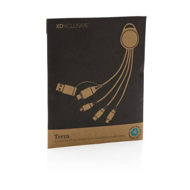 Terra RCS recycled aluminium 6-in-1 oplaadkabel