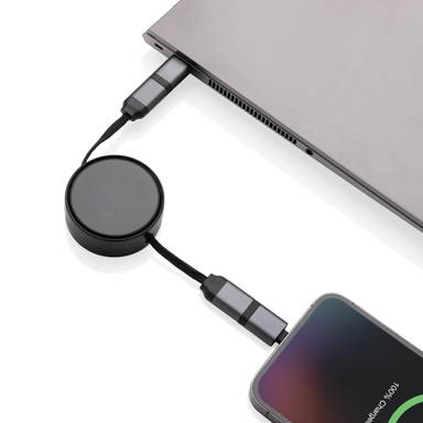 Terra RCS gerecycled aluminium uittrekbare 6-in-1-kabel