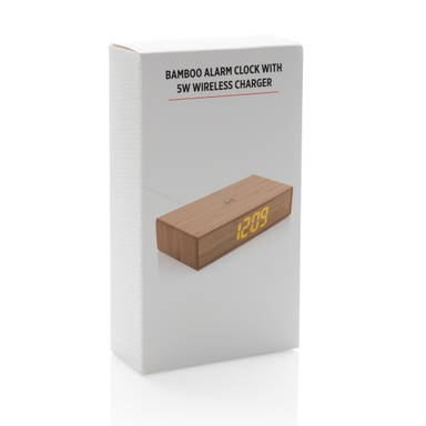 Bamboe alarmklok met 5W draadloze oplader