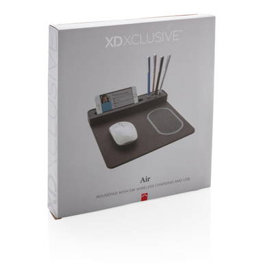 Air muismat met 5W draadloze oplader en USB
