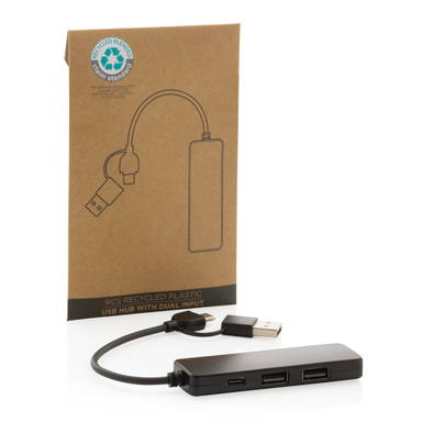 RCS gerecyclede plastic USB-hub met dual input