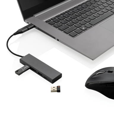 Terra RCS gerecycled aluminium hub met 3 USB-poorten