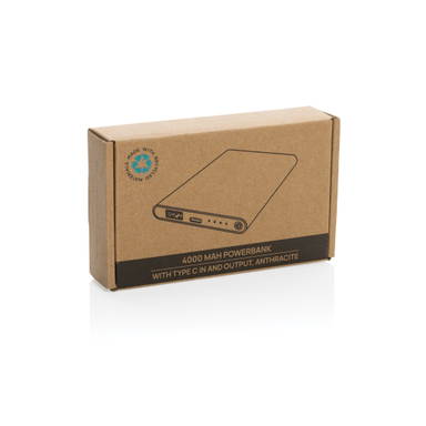 RCS gerecycled plastic/alu 4000 mah powerbank met type C