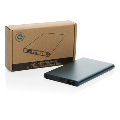 RCS gerecycled plastic/alu 4000 mah powerbank met type C