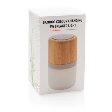 Draadloze bamboe 3W speaker met sfeerlicht