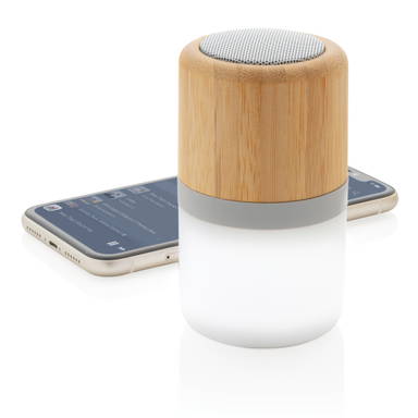 Draadloze bamboe 3W speaker met sfeerlicht