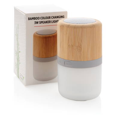 Draadloze bamboe 3W speaker met sfeerlicht