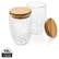 Dubbelwandig borosilicaatglas met bamboe deksel 350ml set