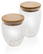 Dubbelwandig borosilicaatglas met bamboe deksel 350ml set