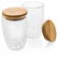 Dubbelwandig borosilicaatglas met bamboe deksel 350ml set
