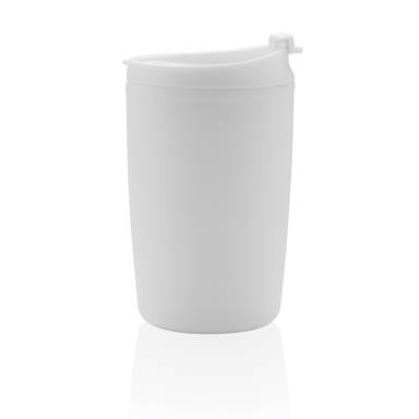 GRS gerecycled PP beker met klapdeksel