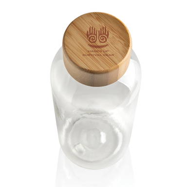 GRS recycled PET fles met bamboe dop