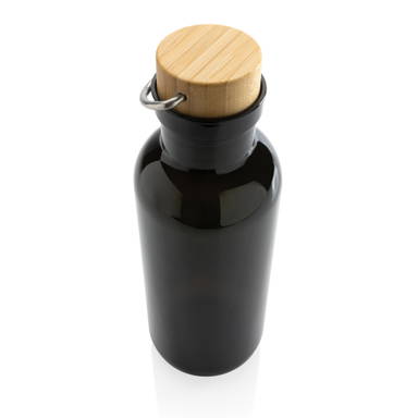 RCS recycled PET fles met bamboe deksel en handvat