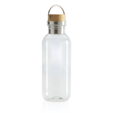 RCS recycled PET fles met bamboe deksel en handvat