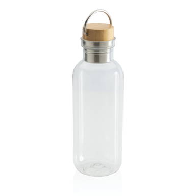 RCS recycled PET fles met bamboe deksel en handvat