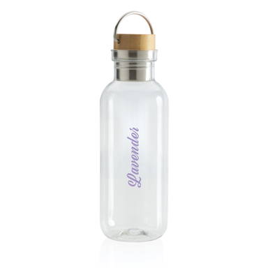 RCS recycled PET fles met bamboe deksel en handvat