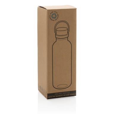 RCS recycled PET fles met bamboe deksel en handvat