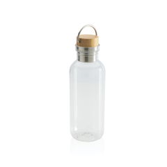 RCS recycled PET fles met bamboe deksel en handvat