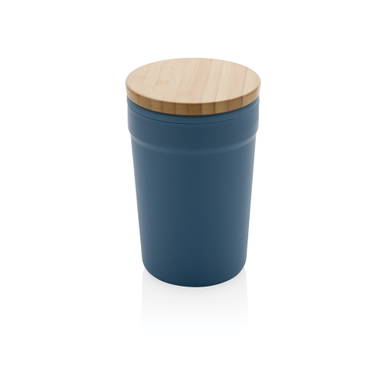 GRS gecertificeerd gerecycled PP mok met bamboe deksel