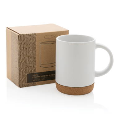 Keramische mok met kurken bodem 280 ml