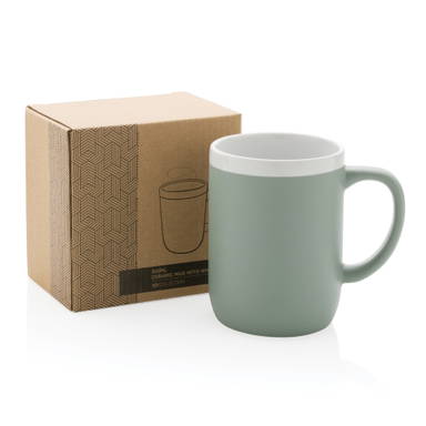 Keramische mok met witte rand 300 ml.