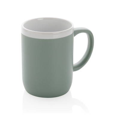 Keramische mok met witte rand 300 ml.