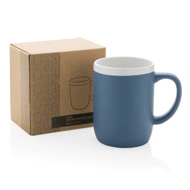 Keramische mok met witte rand 300 ml.