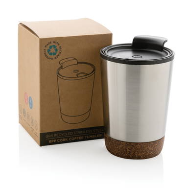 GRS gerecycled PP en roestvrijstalen kurk koffiebeker