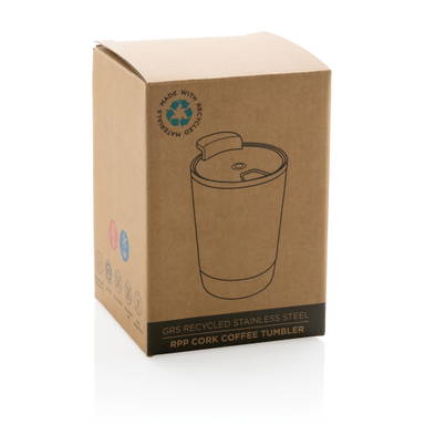 GRS gerecycled PP en roestvrijstalen kurk koffiebeker