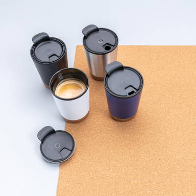 GRS gerecycled PP en roestvrijstalen kurk koffiebeker